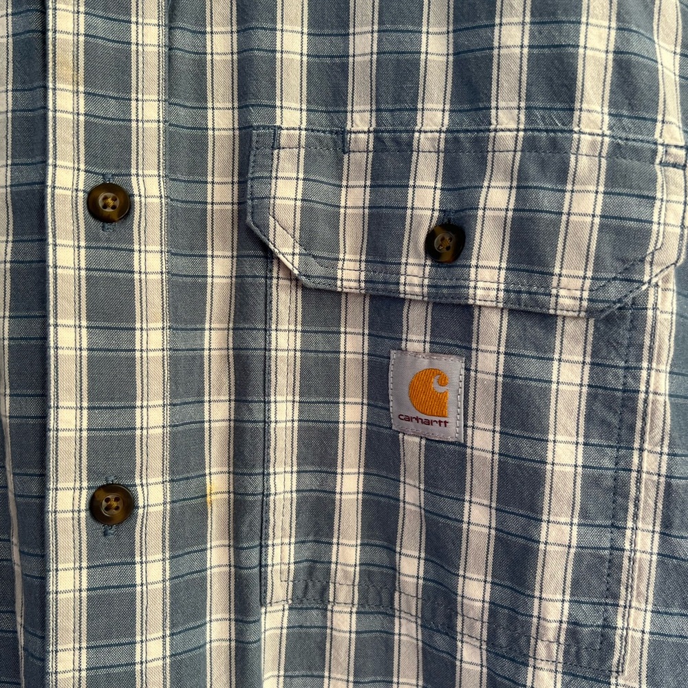 Carhartt Men's Blue Plaid Short Sleeve Loose Fit - Picture 2 of 3